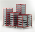 Red Tray Rack with Euro Containers